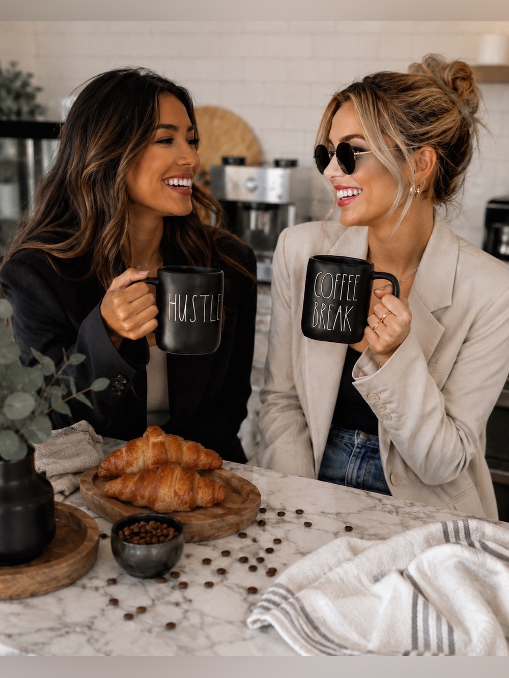 Rae Dunn “HUSTLE” & “COFFEE BREAK” Matte Black Mugs – Modern Rae Dunn Set
